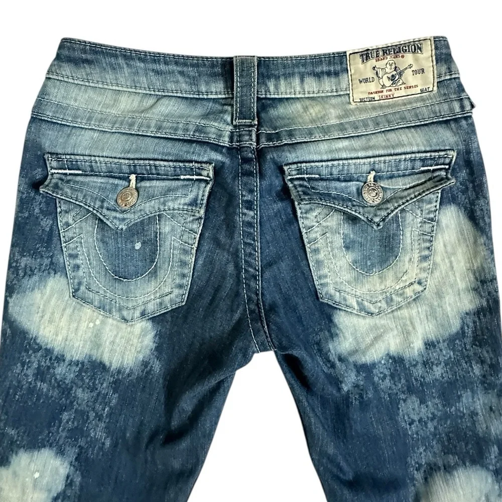 363 True Religion skinny jeans white washed bleached sz 25 - Picture 2 of 9